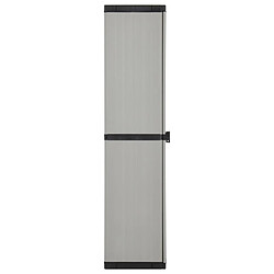 Avis vidaXL Armoire de rangement de jardin 3 étagères Gris/noir 34x40x168cm