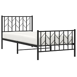 Avis Maison Chic Cadre/structure de lit métal et tête de lit + pied de lit pour adulte - Lit Moderne Chambre noir 90x200 cm -MN64169