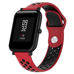 Wewoo Bracelet pour montre connectée Dragonne sport en silicone bicolore Huawei série 1 18 mm rouge noir