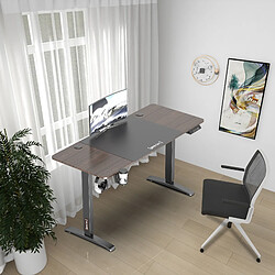 Bureau Salinas à hauteur réglable 73 - 118 cm rectangulaire effet noyer [pro.tec]