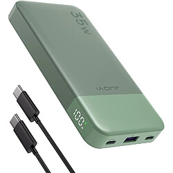 SANAG Juovl Power Bank Portable, 10000Mah 35W Chargement Rapide Avec La Technologie Pd 3.0 + Qc 4.0, 2 Entrees Et Sories Type-C, 1 Sortie Usb-A Batterie Compatible Pour Iphone, Macbook, Galaxy, Ipad (Vert)