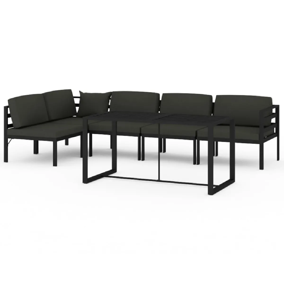 vidaXL Salon de jardin 6 pcs avec coussins Aluminium Anthracite