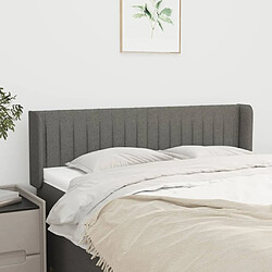 Maison Chic Tête de lit scandinave avec oreilles,meuble de chambre Gris foncé 147x16x78/88 cm Tissu -MN49857