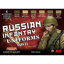 Lifecolor Peintures Russian Infantry Uniforms Wwii 6x 22ml