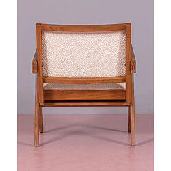 Acheter Nest Dream Fauteuil classique avec accoudoirs en bois de teck et tissu bouclé - Compass