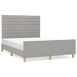 Maison Chic Lit adulte - Cadre Structure de lit avec tête de lit Contemporain Gris clair 140x200 cm -MN95745