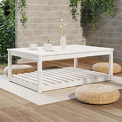 Avis Maison Chic Table de jardin | Table d'extérieur blanc 121x82,5x45 cm bois massif de pin -GKD82625