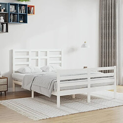 Maison Chic Lit adulte - Lit simple Cadre de lit,Structure du lit Contemporain Blanc Bois massif 120x200 cm -MN56981