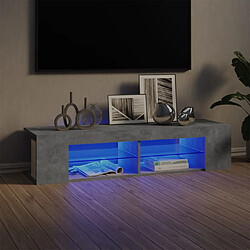 vidaXL Meuble TV avec lumières LED gris béton 135x39x30 cm