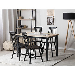 Beliani HOUSTON Table de Repas - Bois Noir 120 cm