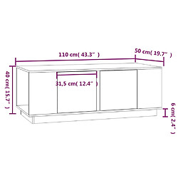 vidaXL Table basse Blanc 110x50x40 cm Bois massif de pin pas cher