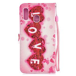 Avis Wewoo Housse Coque Etui à rabat horizontal Love Pattern pour Galaxy A30avec porte-cartes et