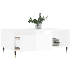 Acheter Maison Chic Table basse,Table Console Table d'appoint, Table pour salon Blanc brillant 90x50x36,5 cm Bois d'ingénierie -MN30031