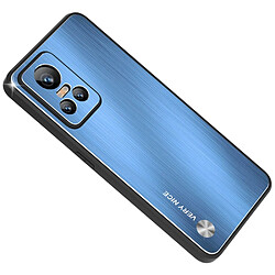 Coque en TPU + alliage d'aluminium anti-rayures pour votre Realme GT Neo3 - bleu