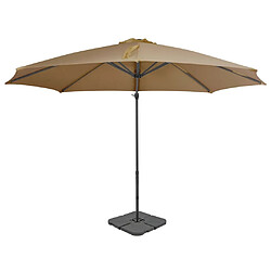 Maison Chic Parasol Jardin | Parasol avec base portable Taupe - GKD69574