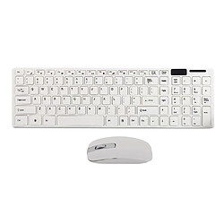 Ordinateurs Tablettes Intelligentes PC USB Sans Fil 2.4GHZ Kit Combiné Clavier Et Souris Blanc