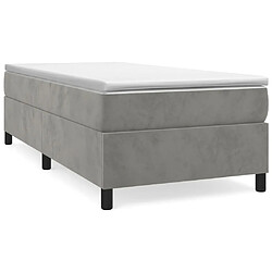 Maison Chic Lit Adulte - Lit simple Lit à sommier tapissier et matelas moelleux - Meuble de Chambre - Gris clair 80x200 cm Velours -MN16157