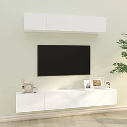 vidaXL Ensemble de meubles TV 4 pcs Blanc Bois d'ingénierie