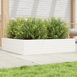 vidaXL Jardinière blanc 100x100x23 cm bois de pin massif