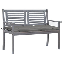 Maison Chic Banc de jardin 2 places | Banquette de jardin | Chaise Relax avec coussin 120 cm Gris Eucalyptus -MN51274