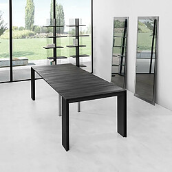 Inside 75 Table console extensible 10 couverts LEONARDO 45/270x90x75cm coloris noir gris ardoise