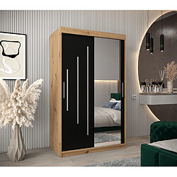 Abiks Meble Armoire YORK 2 À Portes Coulissantes 200/120/62 2 Portes (Artisan/Noir)