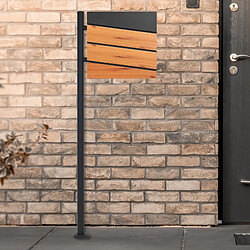 Boîte aux lettres 37x36,5x11 cm anthracite/imitation bois en acier ML-Design