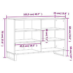 vidaXL Buffet sonoma gris 103,5x35x70 cm bois d'ingénierie pas cher