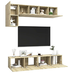 Avis Maison Chic Ensemble de meubles TV 5 pcs | Banc TV Moderne pour salon | Meuble de Rangement - Chêne sonoma Aggloméré -MN13531