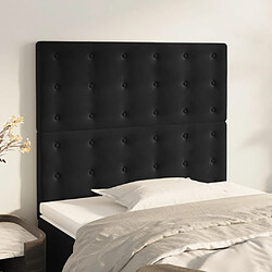 vidaXL Têtes de lit 2 pcs Noir 100x5x78/88 cm Velours