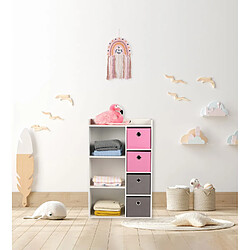 Urban Living Meuble de rangement enfant 3 Niches Girl - 62 x H. 96 cm - Rose