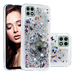 Coque en TPU anti-rayures, motif sables mouvants à paillettes pissenlit pour votre Samsung Galaxy A22 5G (EU Version)