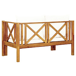 Acheter Helloshop26 Banc de jardin meuble de patio d'extérieur terrasse 2 places et coussins 122 x 66 x 68,5 cm bois d'acacia massif 02_0011292