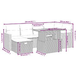 Avis Maison Chic Ensemble Tables et chaises d'extérieur 7pcs avec coussins,Salon de jardin noir résine tressée -GKD308305