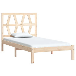 Avis Maison Chic Lit adulte - Lit simple Cadre de lit,Structure du lit Contemporain Bois de pin massif 90x200 cm -MN89100