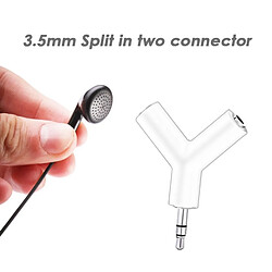 Acheter Wewoo Mini en forme de Y 3.5mm mâle à double 3.5mm femelle Jack Audio Adaptateur casque Connecteur Keychain Blanc