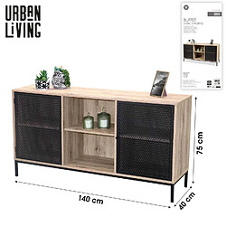 Urban Living Buffet 2 portes Soho en bois et métal - Beige et noir