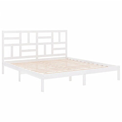 Avis vidaXL Cadre de lit sans matelas blanc bois massif 200x200 cm