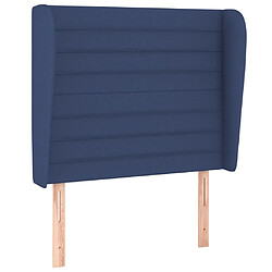 Maison Chic Tête de lit scandinave avec oreilles,meuble de chambre Bleu 103x23x118/128 cm Tissu -MN60100