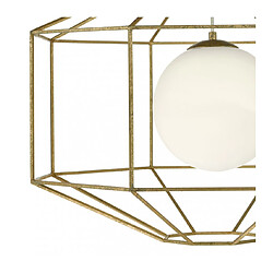 Acheter Luminaire Center Suspension Izmir feuille dorée et verre opale 1 ampoule