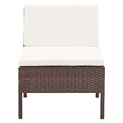 Acheter Maison Chic Salon de jardin 5 pcs + coussins - Mobilier/Meubles de jardin - Table et chaises d'extérieur Résine tressée Marron -MN67210