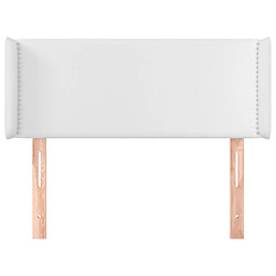 Avis Maison Chic Tête de lit moderne avec oreilles pour chambre - Décoration de lit Blanc 83x16x78/88 cm Similicuir -MN65501