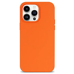 Coque en silicone anti-rayures, revêtement de fibres pour votre iPhone 14 Pro - orange