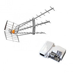 TELEVES Pack Antenne DAT HD BOSS LR LTE700 (C.21 - C.48) Gain 47dBi ! TNT UHF + Alimentation 24V