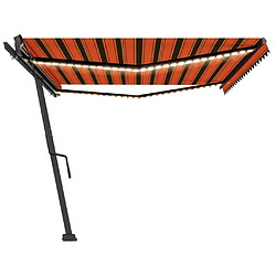 Acheter vidaXL Auvent manuel rétractable avec LED 500x300 cm Orange et marron