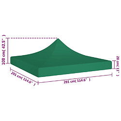 Acheter vidaXL Toit de tente de réception 3x3 m Vert 270 g/m²