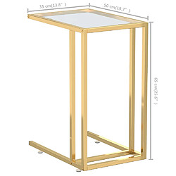 vidaXL Table d'appoint ordinateur Transparent 50x35x65 cm Verre trempé pas cher