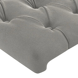 Acheter vidaXL Tête de lit à LED Gris clair 203x16x118/128 cm Velours