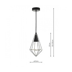 Acheter Luminaire Center Suspension Gianni Chrome poli,Noir mat 1 ampoule 27cm