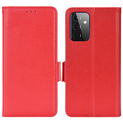 Etui en PU antichoc, texture litchi, fermeture magnétique avec support rouge pour votre Samsung Galaxy A72 4G/A72 5G